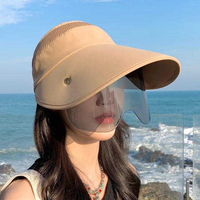 Lightweight adjustable women's sun hat visor, perfect for summer outdoor cycling.