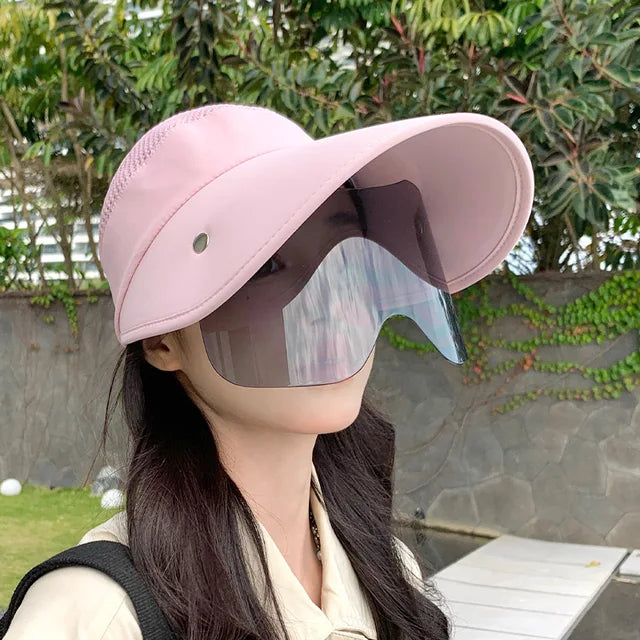 Women's summer cycling sun visor, adjustable & comfortable for outdoor sports.