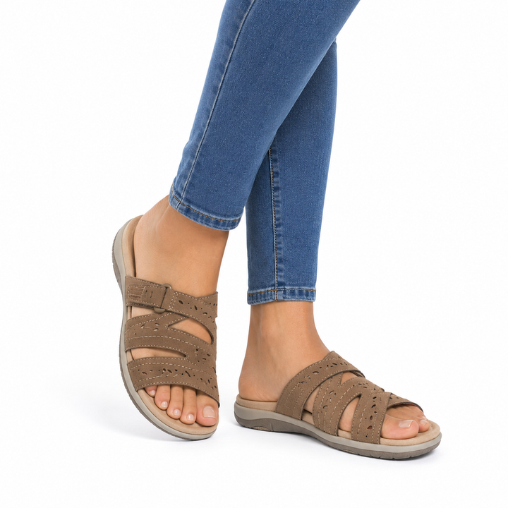 Arch support summer sandals for women, adjustable straps ensure all-day comfort & stability.