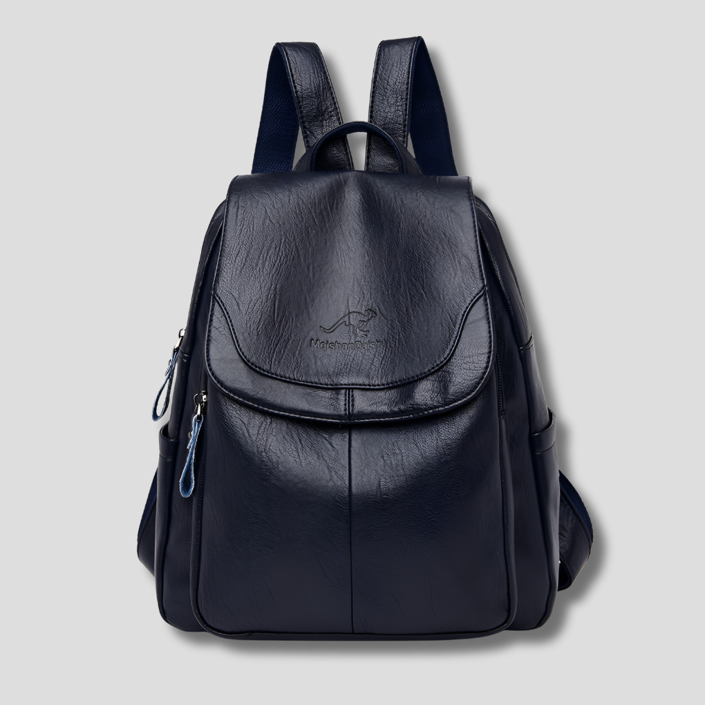 Fashionable ladies' anti-theft backpack, featuring a secure flap closure for peace of mind.