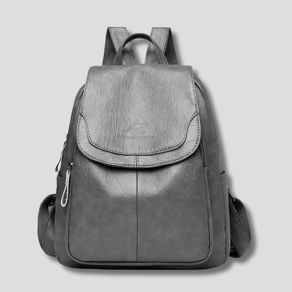 Women's secure anti-theft backpack, featuring a fashionable flap design for enhanced safety & style.