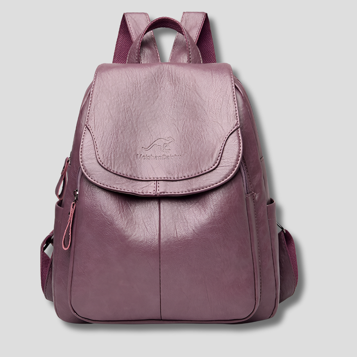 Chic women's anti-theft backpack, a secure leather-look fashion travel bag, perfect for stylish everyday protection.
