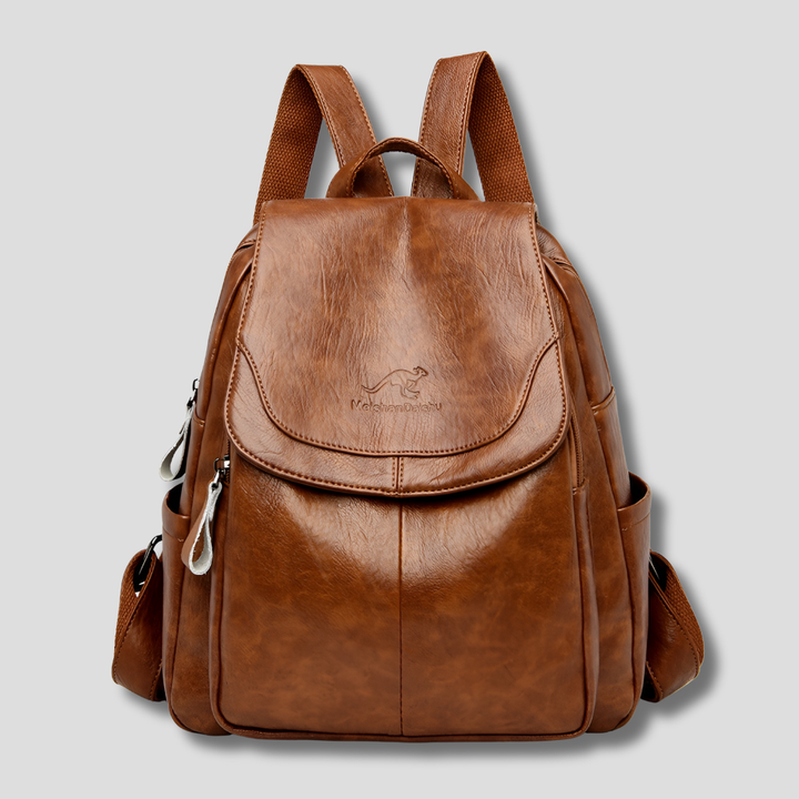Fashionable women's anti-theft backpack. Practical everyday bag with secure design & elegant leather-look finish.