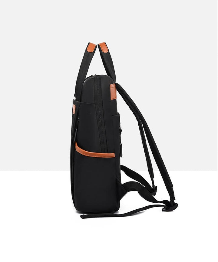 Functional women's travel backpack, anti-theft, water resistant, & comfortable for long trips.