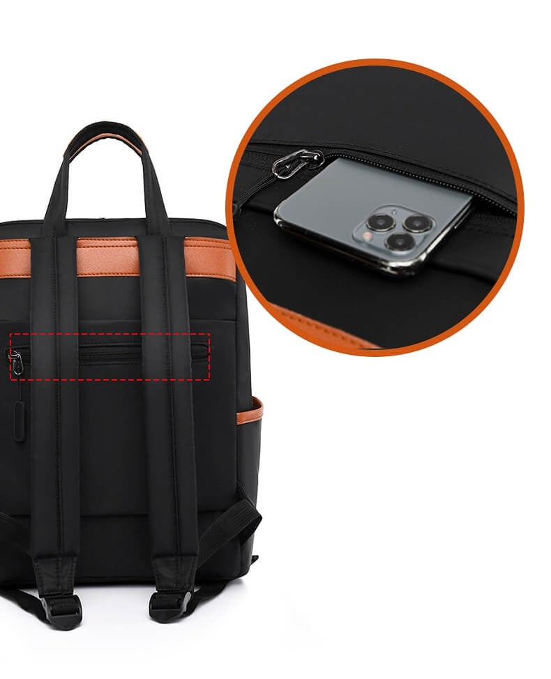 Everyday carry women's anti-theft backpack, lightweight with secure zip access.