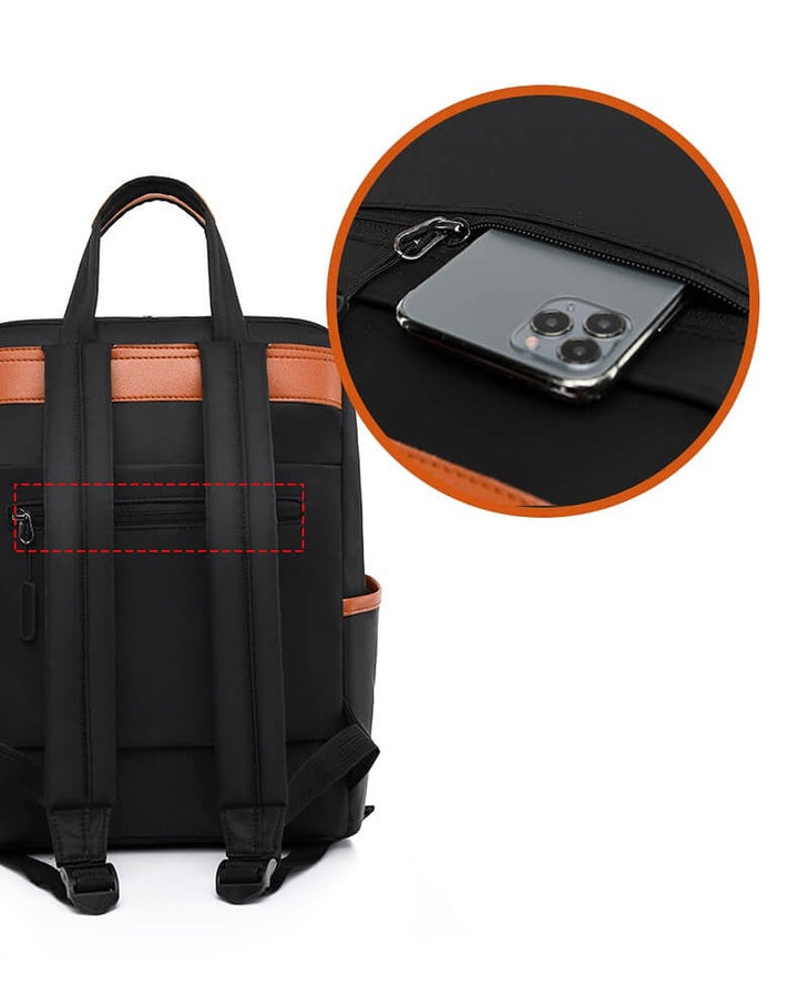 Everyday carry women's anti-theft backpack, lightweight with secure zip access.