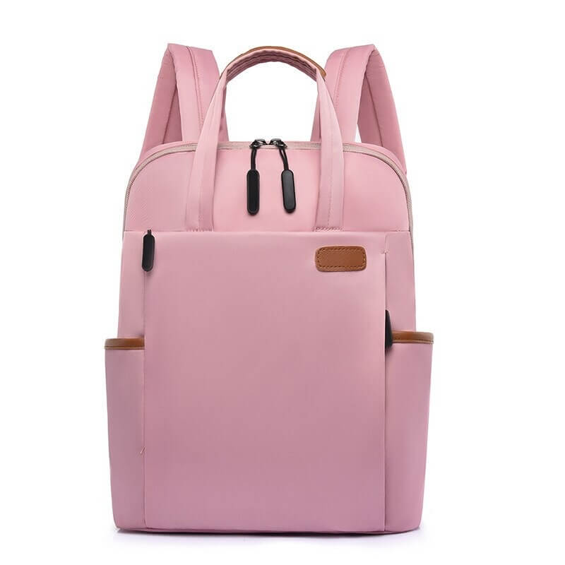 Stylish women's commuter backpack, anti-theft & water resistant for urban explorers.
