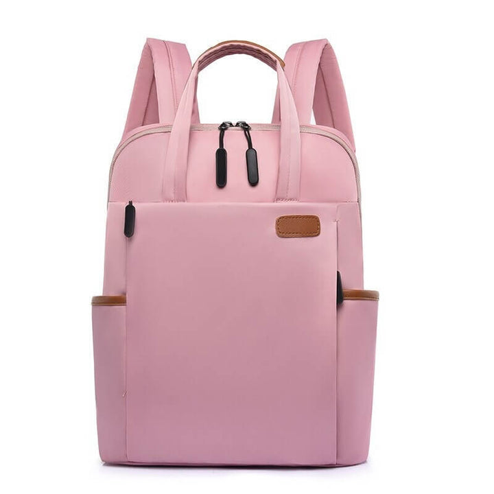 Stylish women's commuter backpack, anti-theft & water resistant for urban explorers.