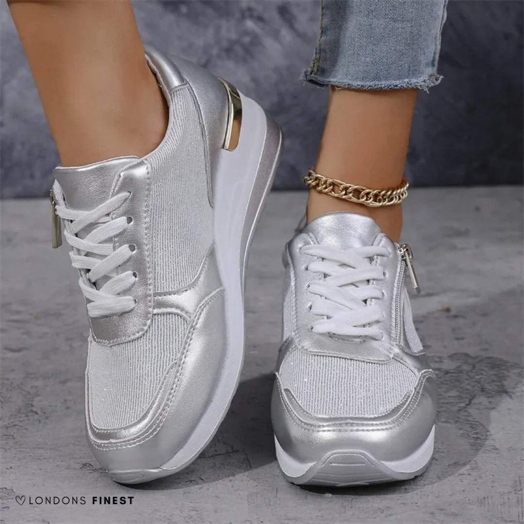Stylish women's daily wear sneakers with superior arch support & cushioning. Versatile, comfortable for casual outfits.