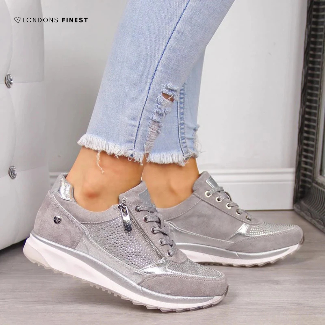 Women's arch support sneakers with cushioned insole for all-day comfort. Ideal lightweight walking shoes for daily wear.