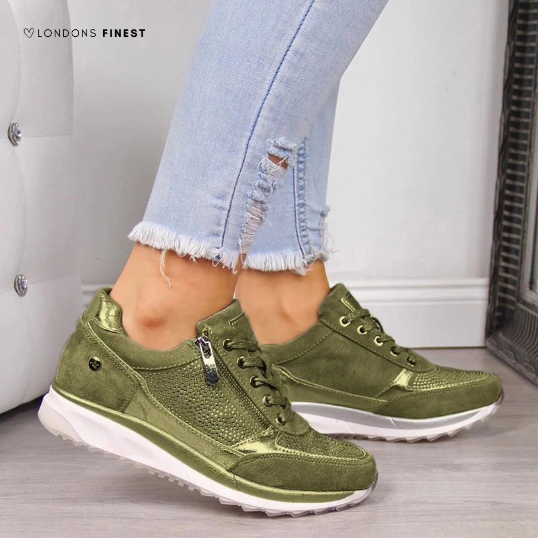 Versatile women's walking sneakers with strong arch & foot support, plus a soft cushioned insole for comfort.