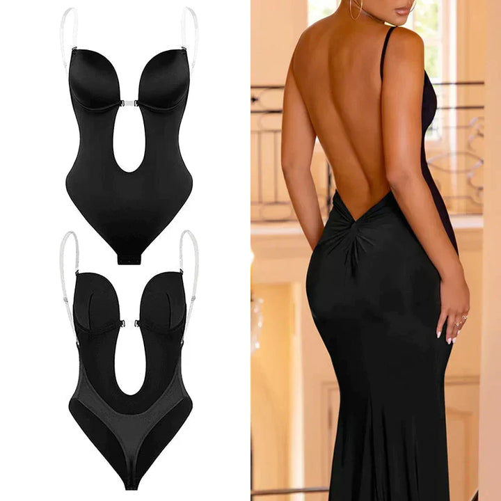 Backless shapewear for women, designed for seamless styling under formal gowns, evening dresses & special occasions.