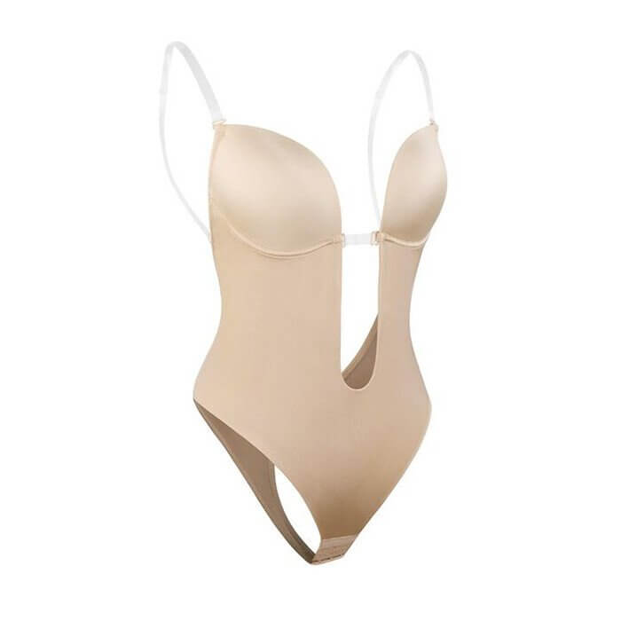 Invisible backless body shaper for women. Offers ultimate support & seamless styling for formal dresses & events.