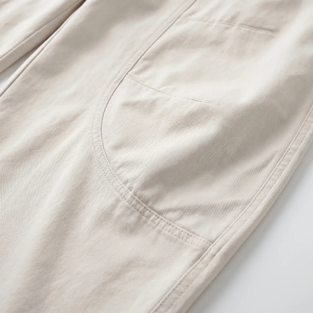 Trendy women's unique barrel-leg pants. Baggy, relaxed fit & low rise. Ideal for spring fashion.
