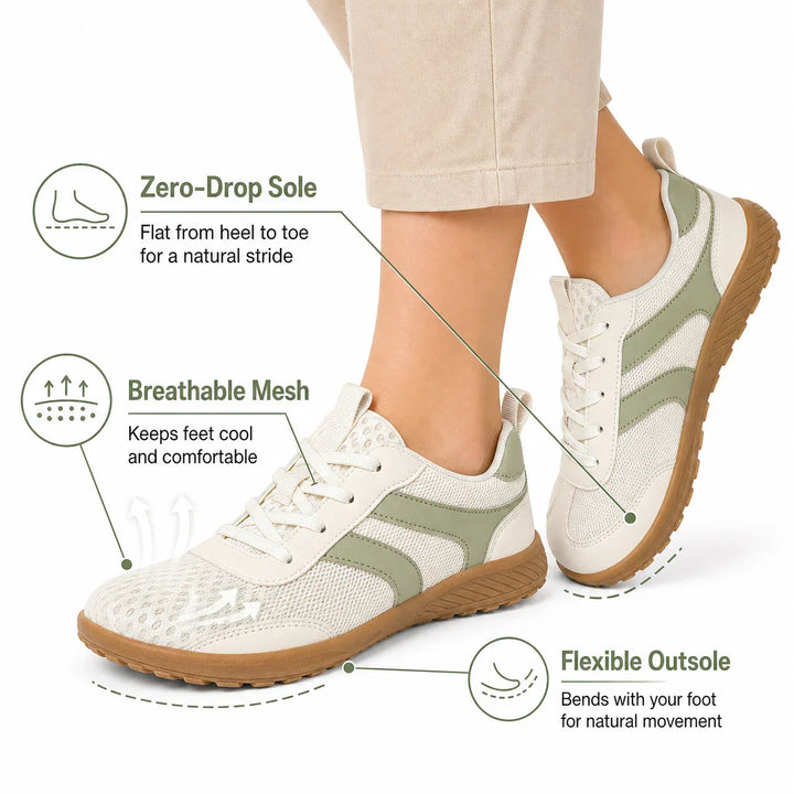 Everyday comfort women's barefoot trainers, wide toe box, promoting foot health.