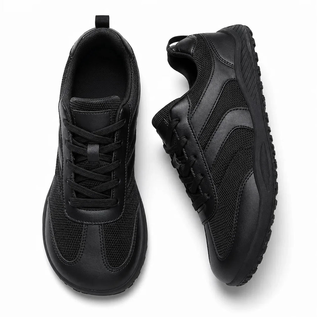 Women's athletic barefoot shoes, wide toe box and non-slip sole for secure movement.