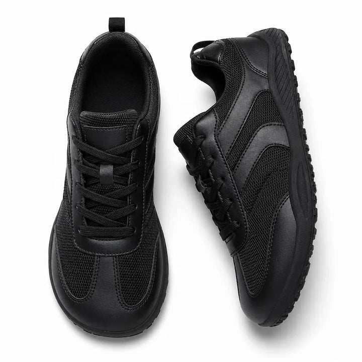Women's athletic barefoot shoes, wide toe box and non-slip sole for secure movement.
