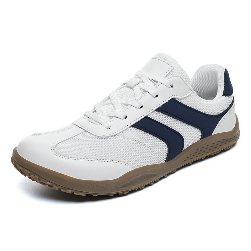 Women's walking shoes with wide toe box, barefoot feel, and non-slip grip for safety.