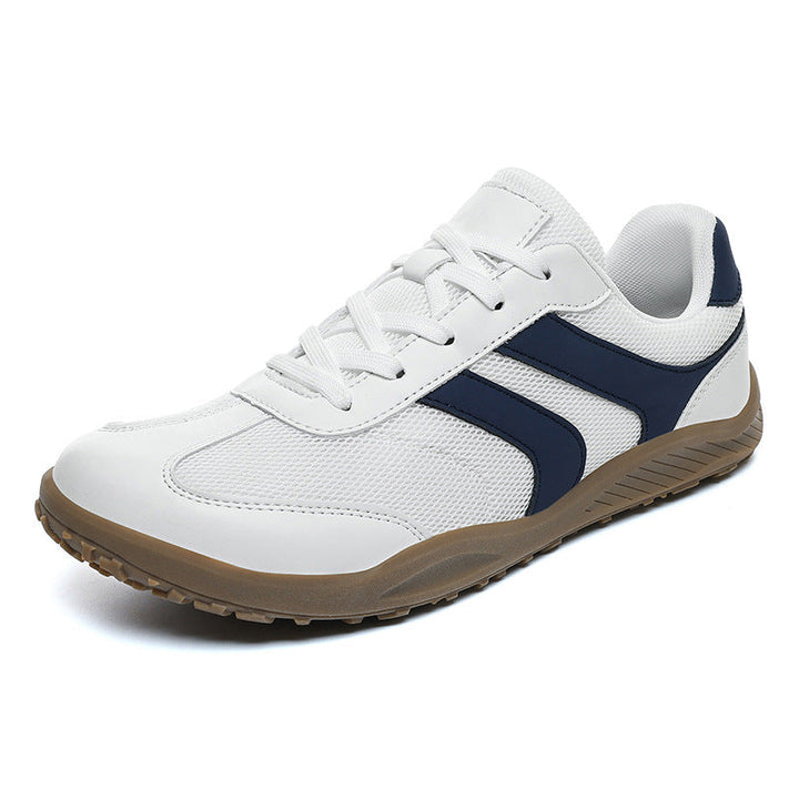 Women's walking shoes with wide toe box, barefoot feel, and non-slip grip for safety.