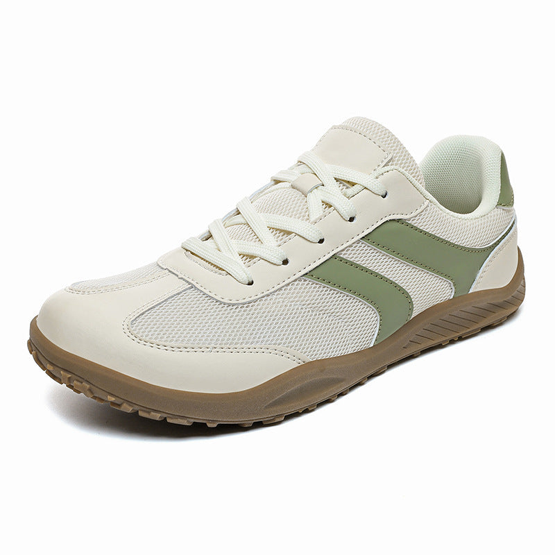 Women's minimalist walking shoes, wide toe box promoting natural foot alignment.