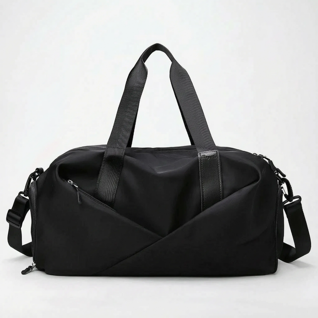 Versatile women's travel duffel bag with a dedicated shoe compartment, perfect for gym, sports, and weekend trips.