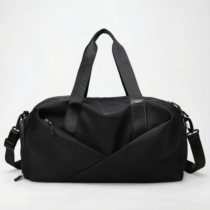 Versatile women's travel duffel bag with a dedicated shoe compartment, perfect for gym, sports, and weekend trips.