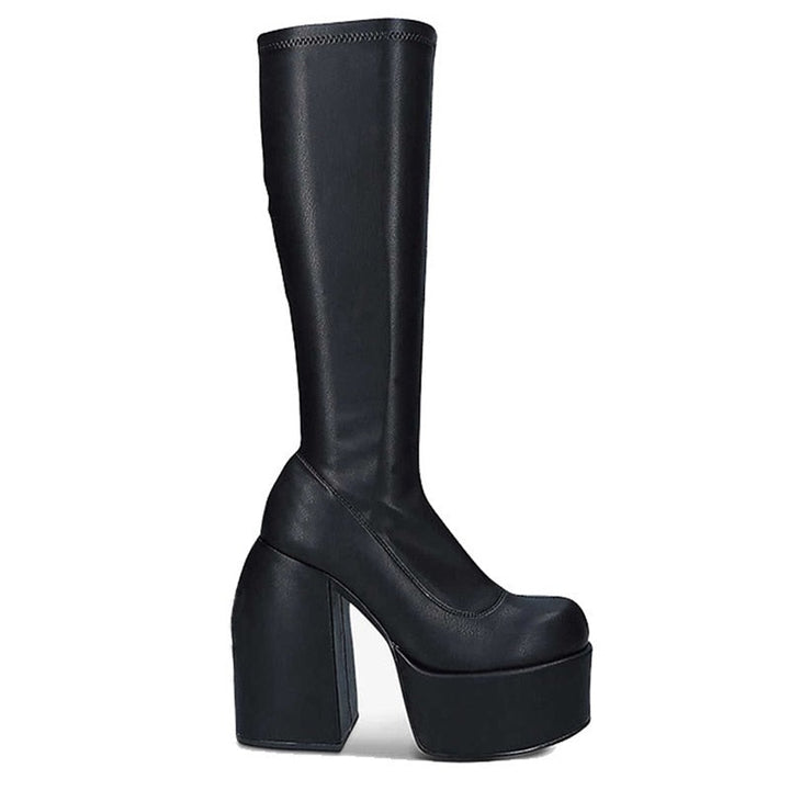 Women's black heeled ankle boots with a sleek design, perfect for elevating any fashion-forward or edgy outfit.