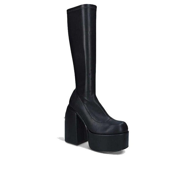 Stylish women's black heeled ankle boots with tall heels, ideal for versatile fashion and an edgy, modern look.