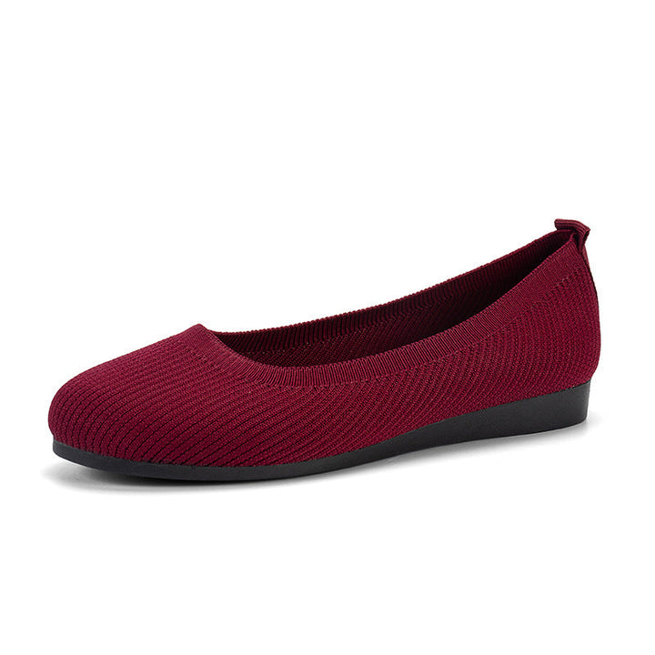 Women's black flats, comfortable orthopedic ballerinas with arch support for office.