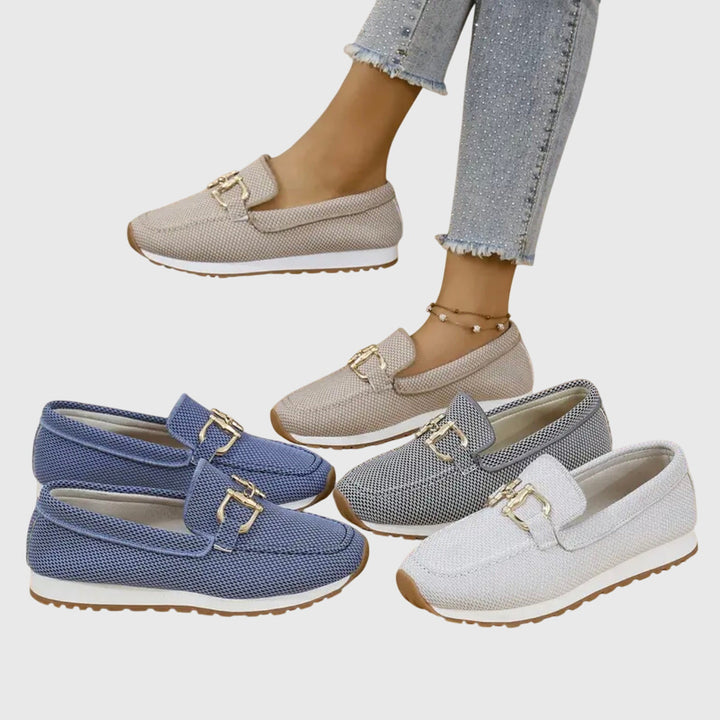Women's comfort loafers with orthopedic cushioning, designed as versatile slip-ons for all-day support.