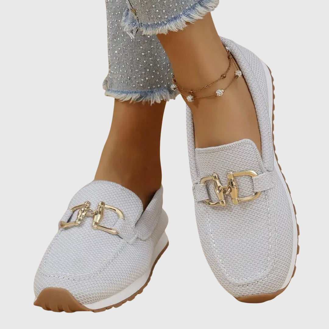Chic orthopedic women's loafers, elegant flats offering cushioned comfort. Perfect slip-on everyday style.