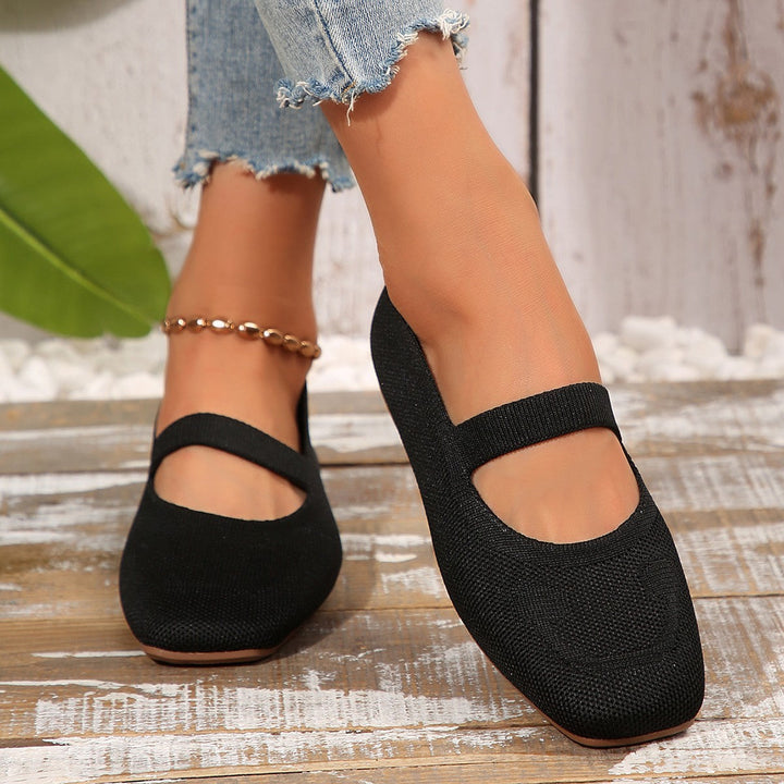Smiling face Mary Jane flats for women, offering a blend of cute style and ultimate walking comfort.