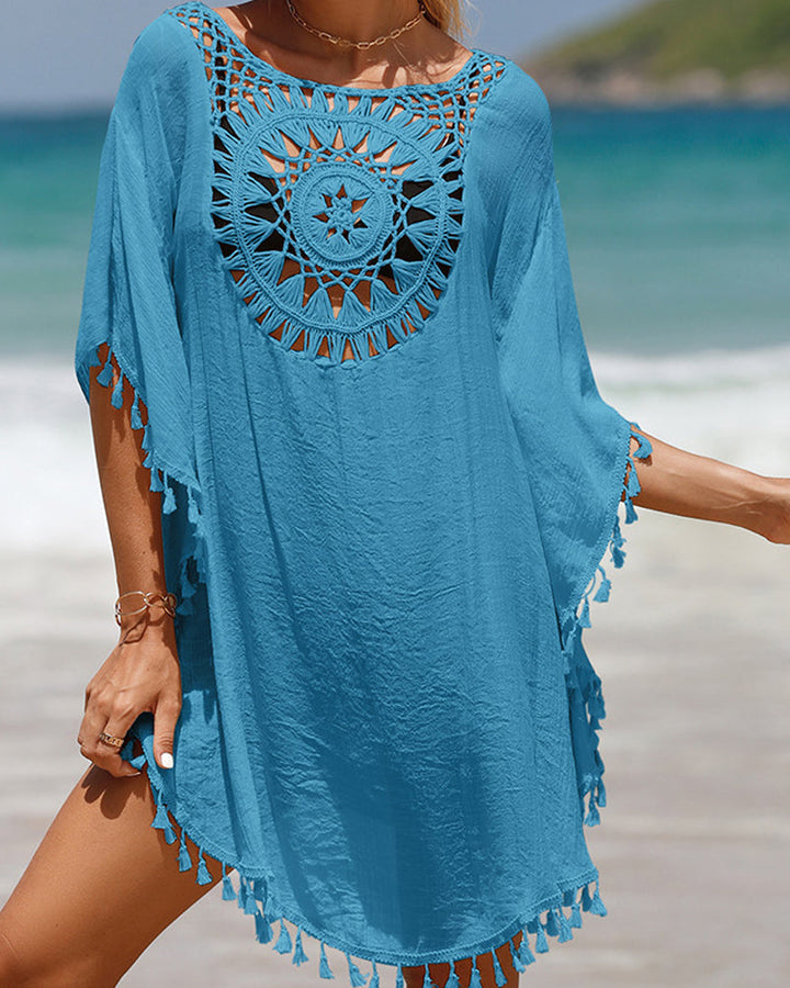 Lightweight women's boho beach tunic, airy and comfortable for a chic vacation style.
