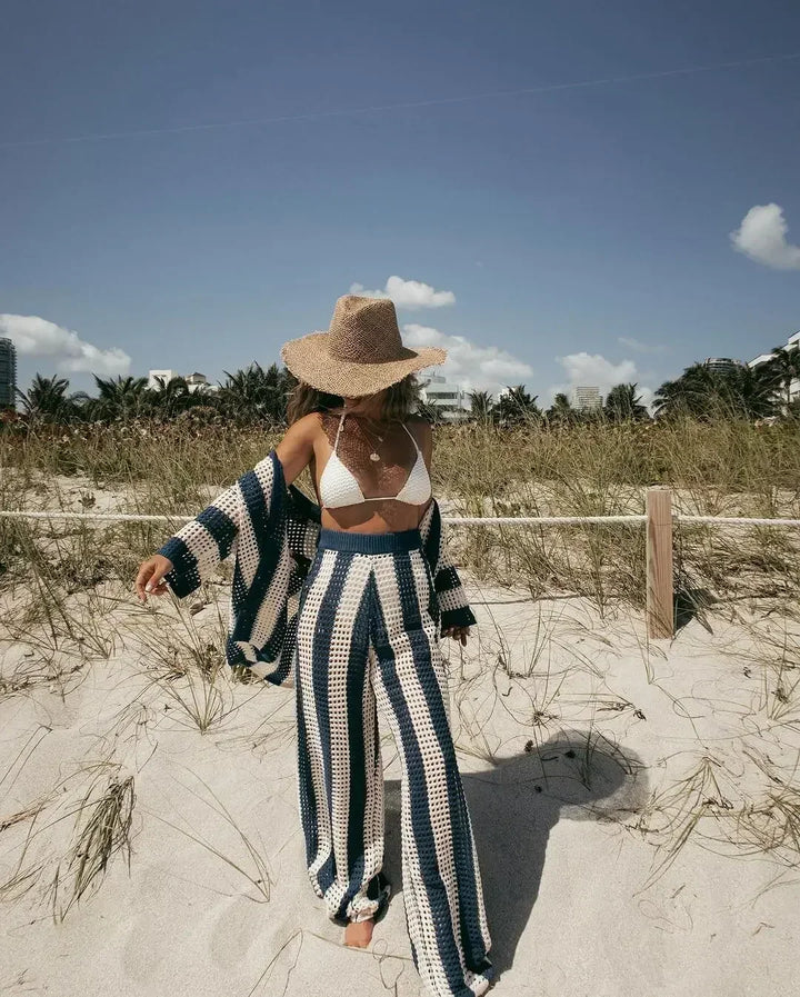 Stylish women's boho two-piece set, a versatile summer outfit perfect for beachwear, vacation, or a casual look.