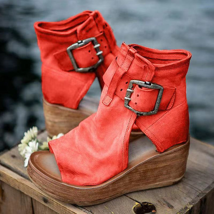 Comfortable orthopedic boho wedge sandals for women with arch support and foot pain relief.