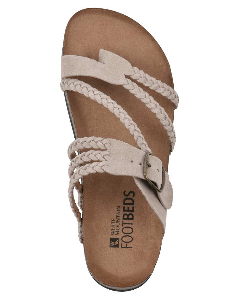 Versatile women's braided thong sandals with contoured comfort sole, great for everyday & vacation footwear.