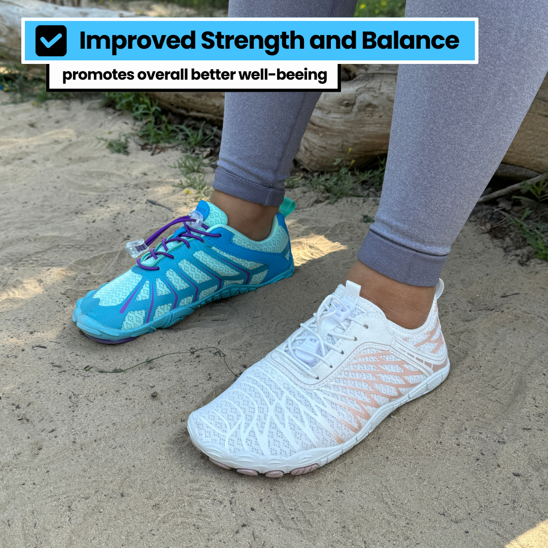 Minimalist women's barefoot sport shoes, lightweight, zero-drop design for natural movement & feel.