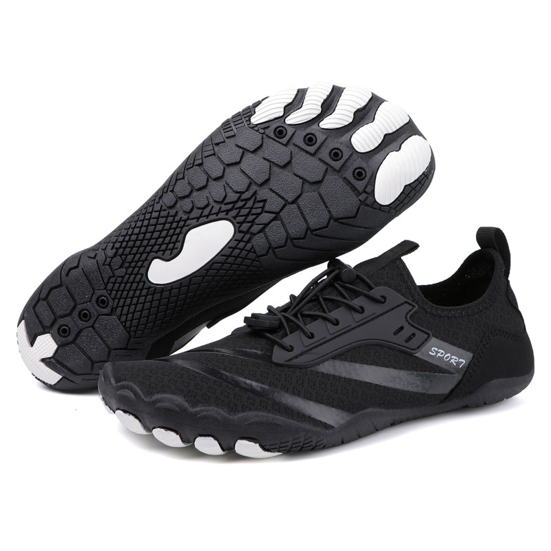 Women's zero-drop barefoot sport shoes, wide toe box for natural foot splay & ultimate comfort.