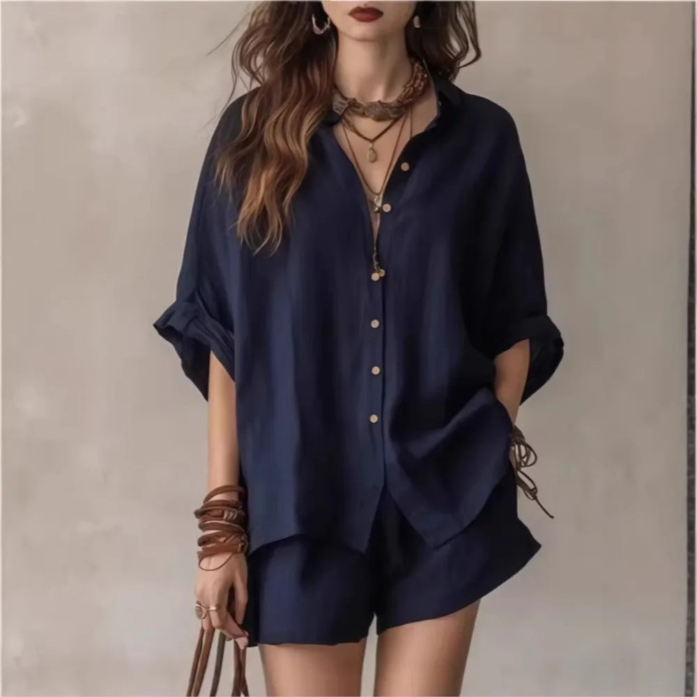 Soft, breathable women's 2-piece lounge & pajama set. Relaxed fit for ultimate comfort and summer daywear.