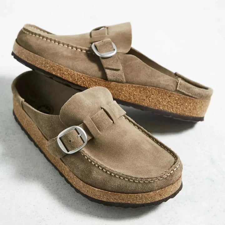 Women's Brynn orthopedic mules. Slip-on comfort shoes with arch support & cushioning for everyday wear.