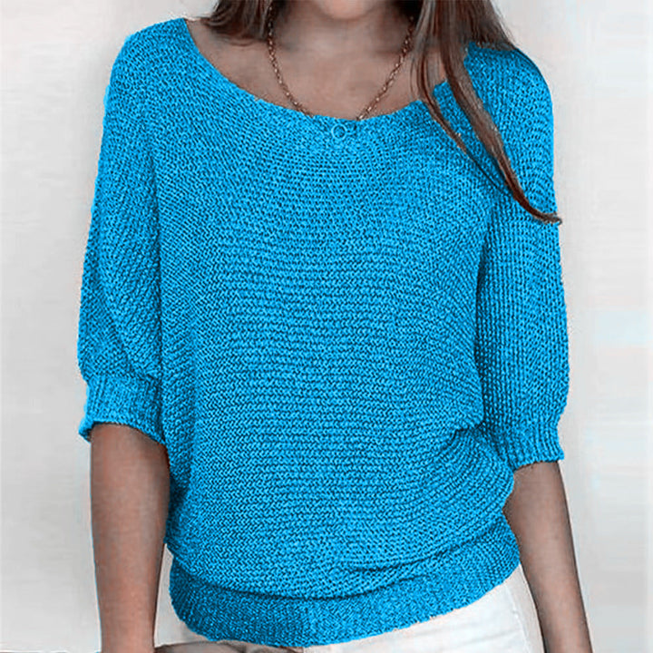 Versatile women's Carla long sleeve sweater. Soft comfort knit pullover for everyday casual wear and fall fashion.