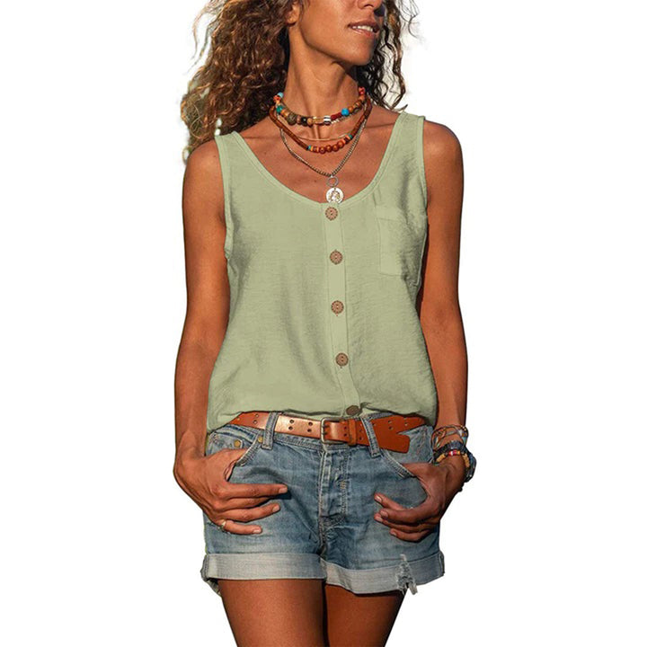 Women's casual sleeveless loose fit top, great for everyday wear & summer outfits.