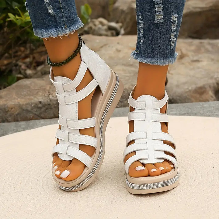 Stylish women's casual wedge sandals, effortless slip-on design for summer comfort.