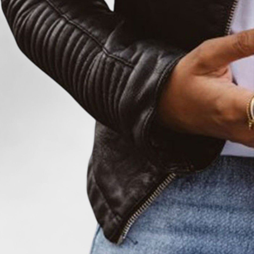 Classic women's black jacket, radiating chic elegance and timeless style, ideal for versatile fashion outerwear.