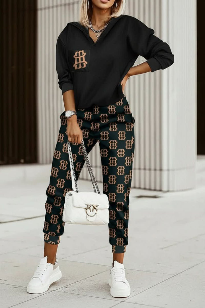 Women's chic casual tracksuit set, perfect for effortless comfort & style.