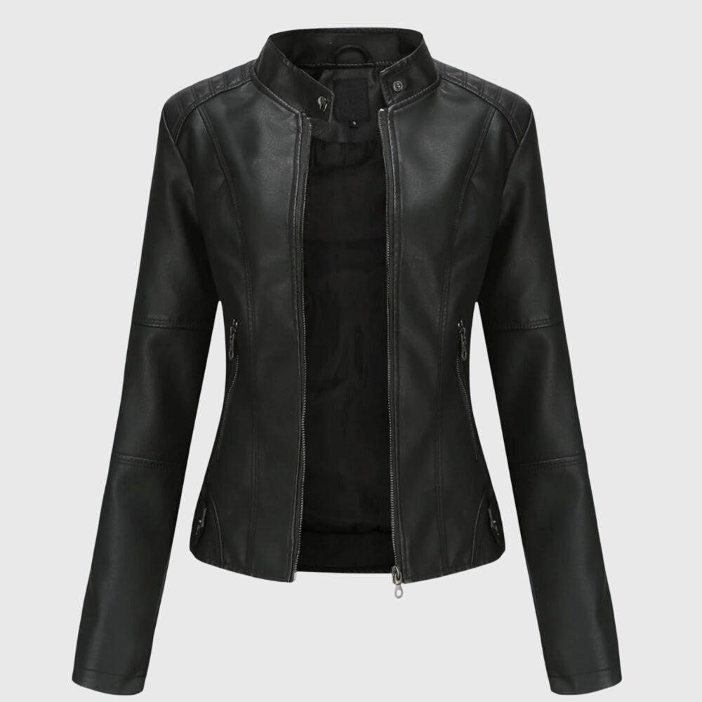 Women's chic oversized shacket in a versatile neutral tone, featuring a stylish button front & classic collar.