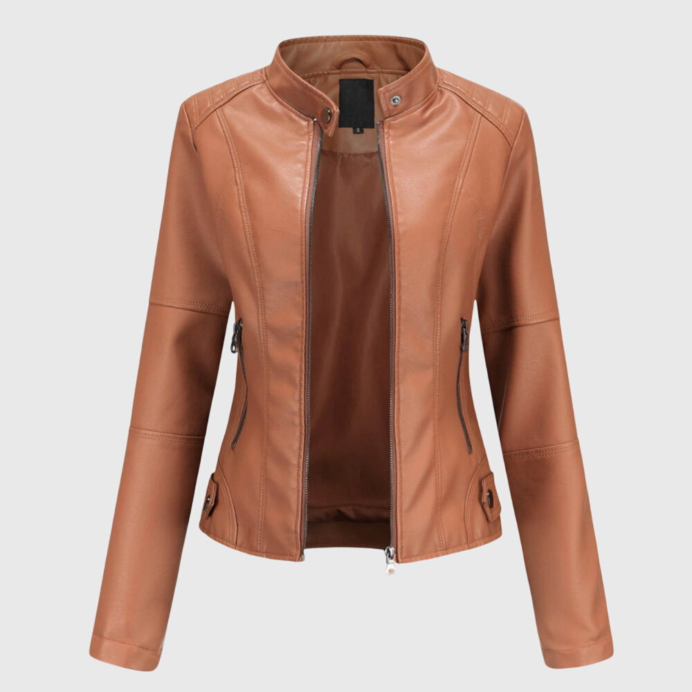 Modern women's button-front collared shacket, offering an oversized, comfortable fit for versatile fall outerwear.