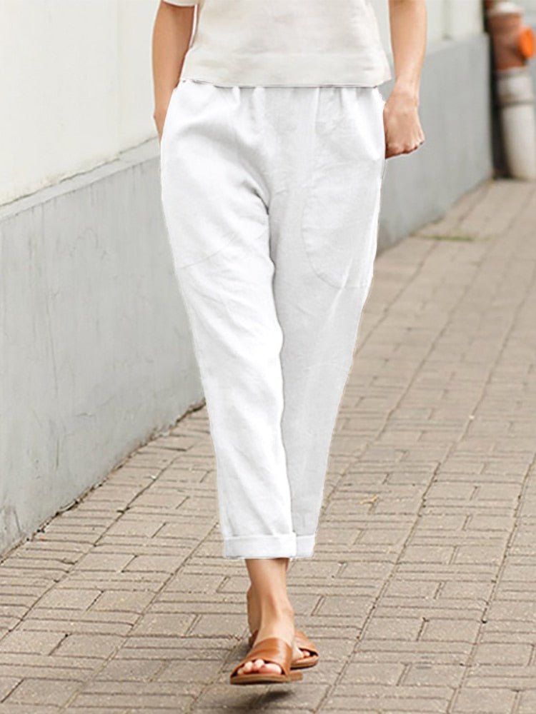 Effortless chic women's relaxed fit pants, a comfortable pull-on style for versatility.