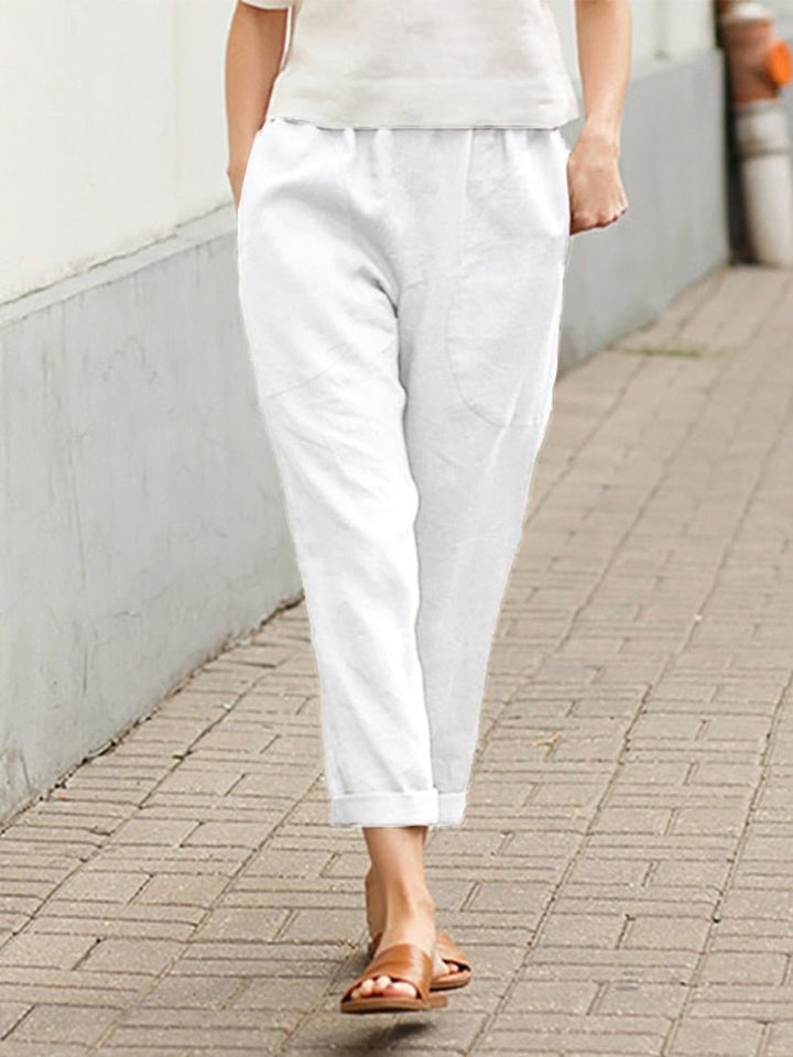 Effortless chic women's relaxed fit pants, a comfortable pull-on style for versatility.