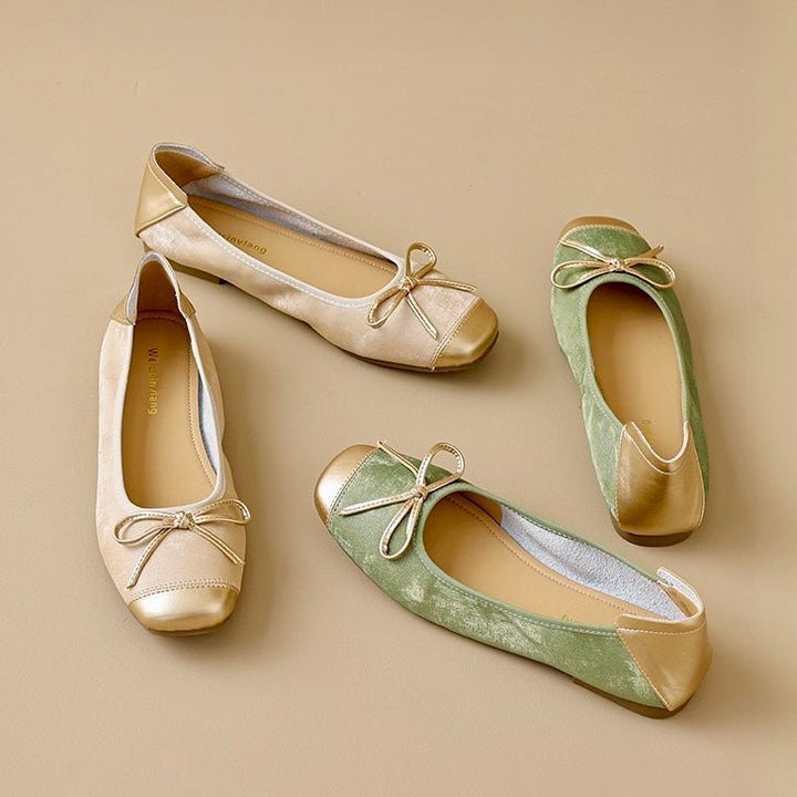 Comfortable women's square toe slip-on ballet flats, designed for all-day wear and stylish elegance.